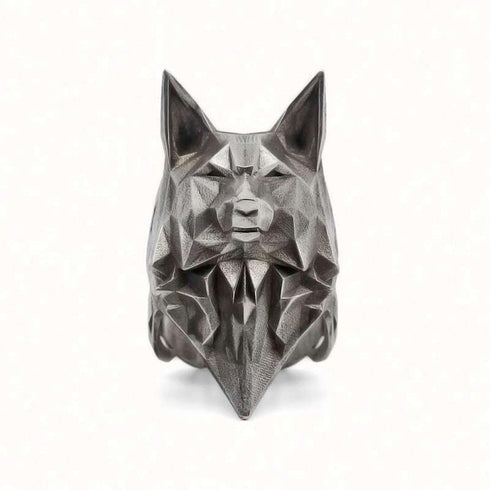 Bague Loup Origami (Acier)